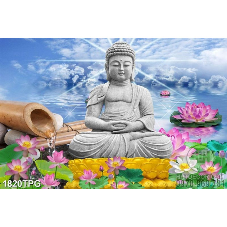 Tranh tượng Phật bằng đá chất lượng cao file psd