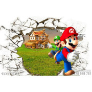 Tranh 3D Mario và ngôi nhà cổ