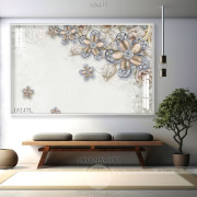 Tranh hoa vàng bạc trang trí phòng khách