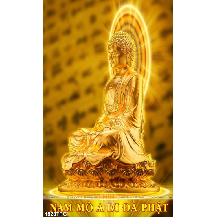 Tranh Phật A Di Đà mạ vàng đẹp
