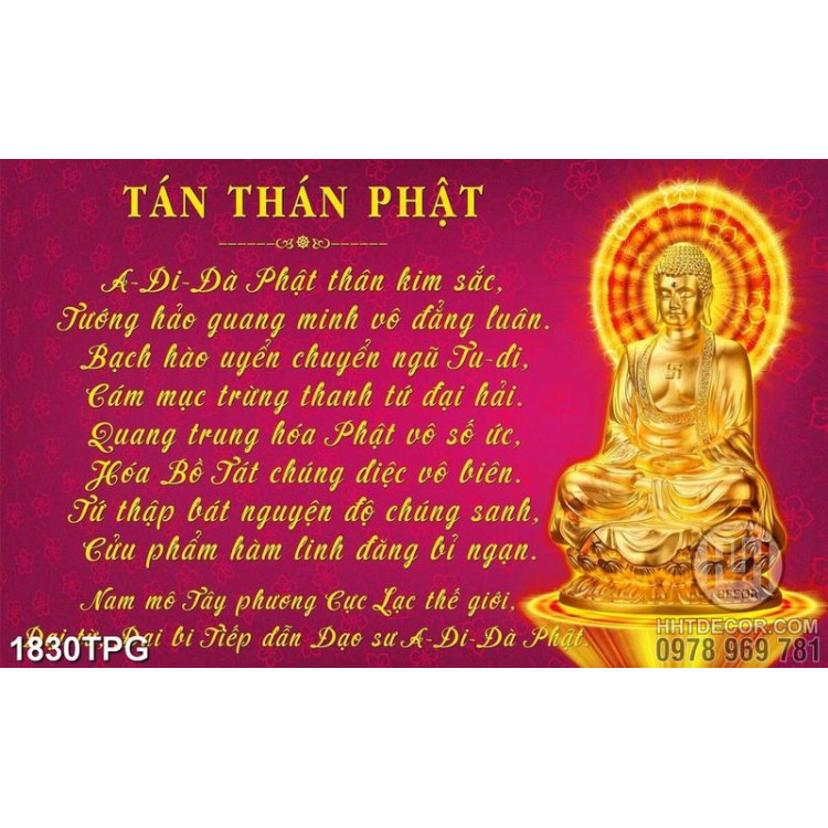 Tranh Tán Thán Phật file psd in khổ lớn