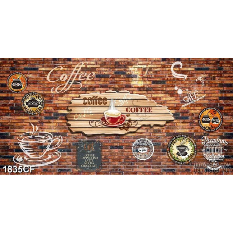 Tranh dán tường quán cà phê chất lượng in nét