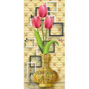 Tranh bình hoa mạ vàng và hoa tulip