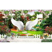 Tranh đôi cánh thiên thần trong khu vườn