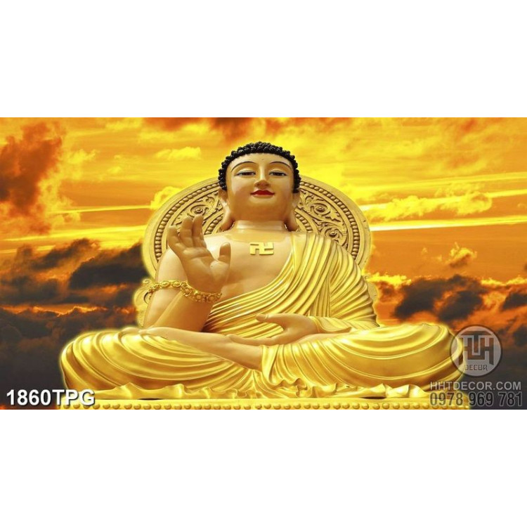 Tranh Phật A Di Đà in nét