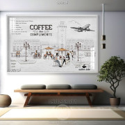 Tranh trang trí quán cà phê siêu nét