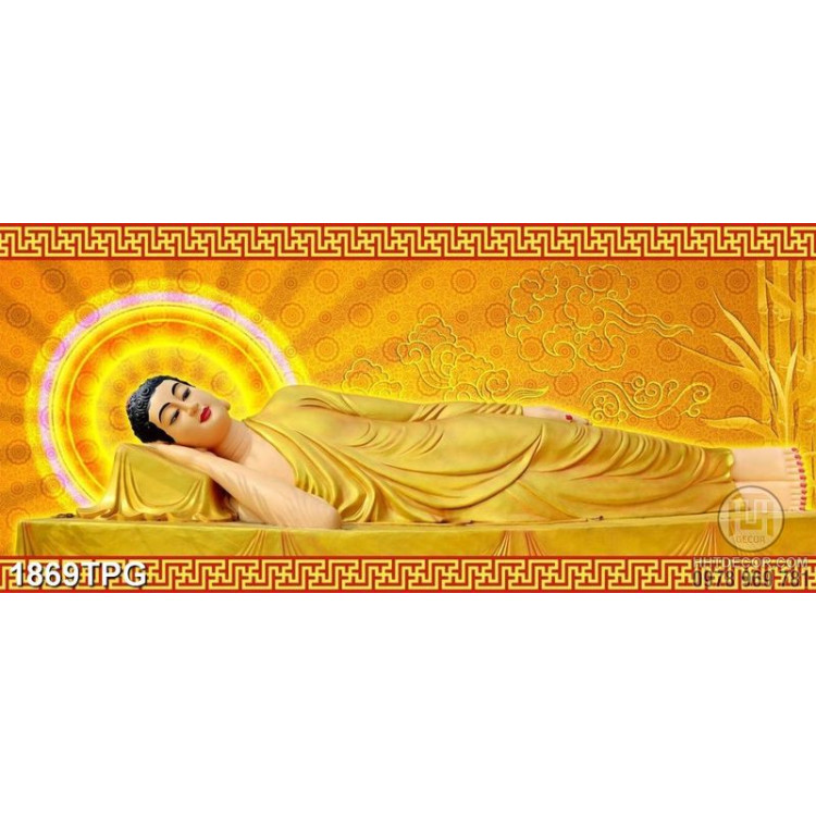 Tranh tượng Phật niết bàn mạ vàng đẹp