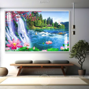 Tranh psd phong thủy mùa xuân wall decor