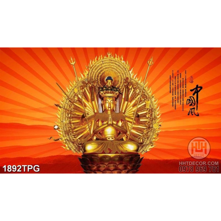 Tranh tượng Phật Mẫu mạ vàng đẹp
