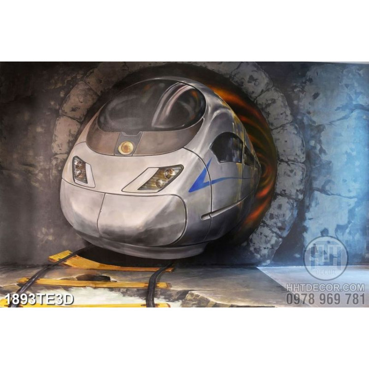 Tranh 3D tàu điện ngầm