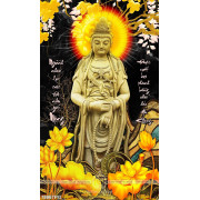 Tranh điêu khắc tượng Phật và thư pháp đẹp