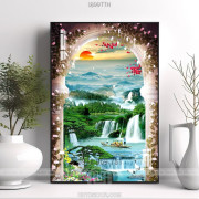 Tranh cửa sổ phong cảnh wall decor