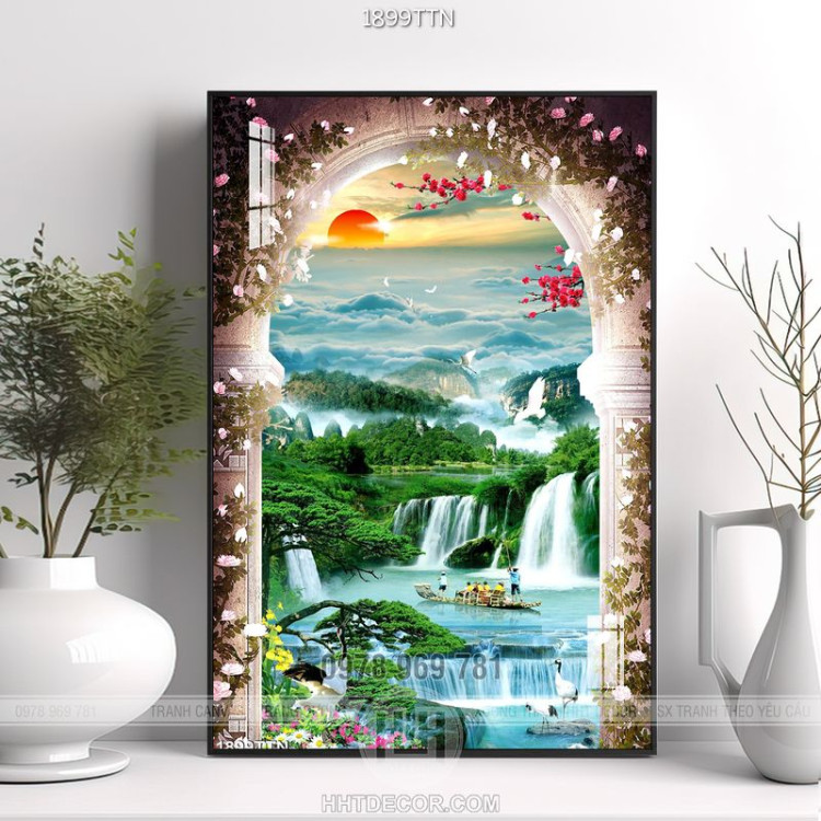 Tranh cửa sổ phong cảnh wall decor