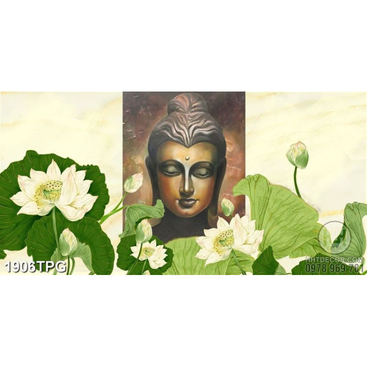 Tranh Đức Phật và hoa Sen