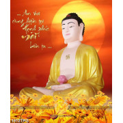 Tranh Phật A Di Đà và thư pháp