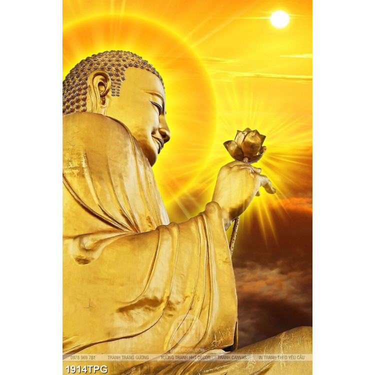 Tranh Tượng Phật Tổ Như Lai in nét