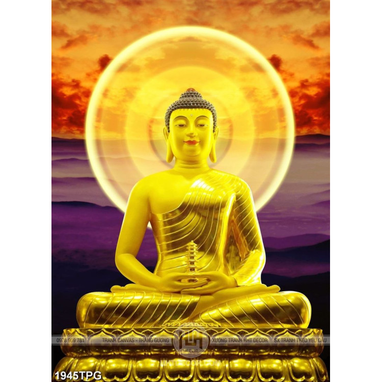 Tranh tượng Phật Thích Ca mạ vàng đẹp