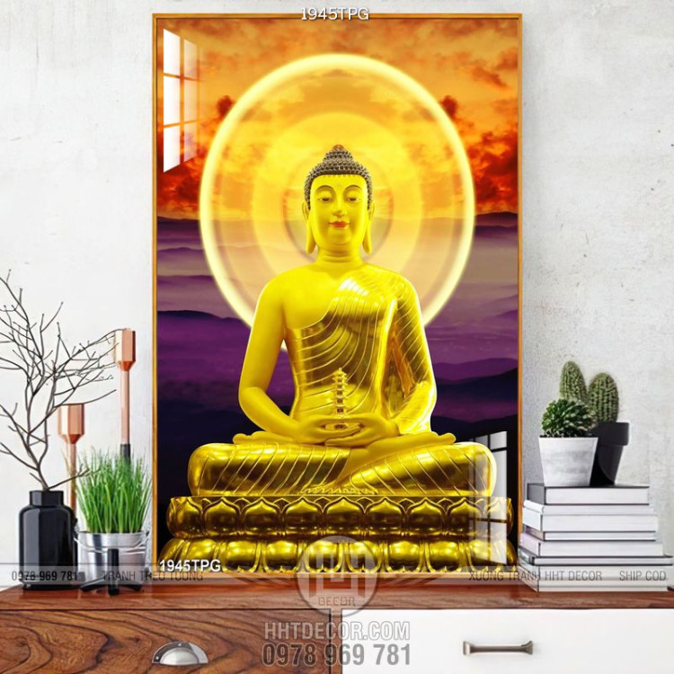Tranh tượng Phật Thích Ca mạ vàng đẹp