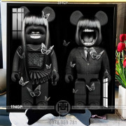 File tranh gấu bearbrick đen decor trang trí tường đẹp