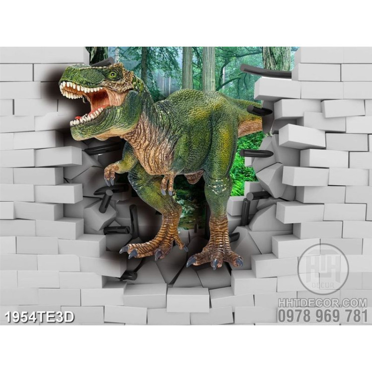 Tranh 3D khủng long treo tường đẹp