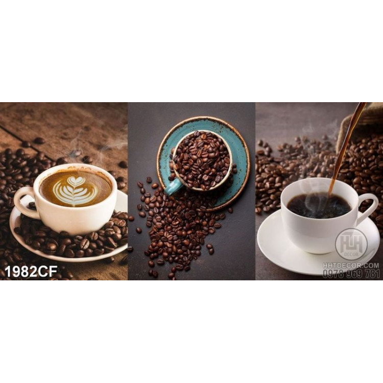Tranh ly coffee nguyên chất trang trí tường 