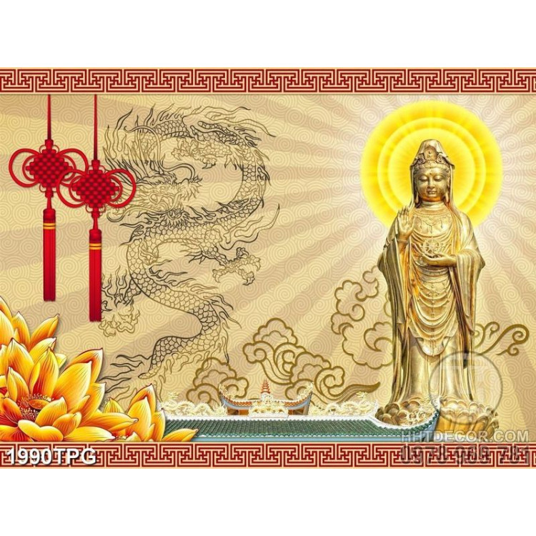 Tranh tượng Phật Quan Âm file psd 