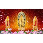 Tranh Địa Tạng Vương Bồ Tát và Phật Tổ in kính đẹp