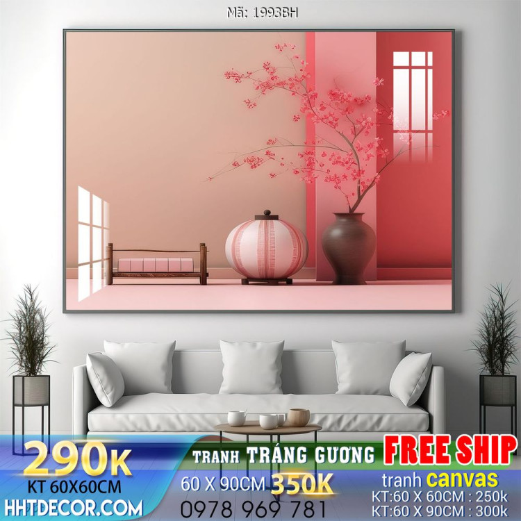 Tranh bình hoa đẹp decor trang trí tường