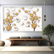 Tranh 3D hoa mai trang trí treo tường