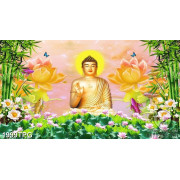 Tranh Phật Tổ Như Lai nền giả ngọc đẹp file psd