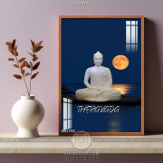 Tranh tượng Phật và ánh trăng đẹp