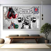 Tranh dán tường 3d boxing 