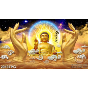 Tranh Phật A Di Đà và bàn tay Phật chất lượng cao