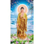 Tranh Phật A Di Đà và mà xuân đẹp