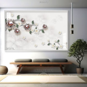 Tranh lụa 3D hoa trang trí phòng ngủ 