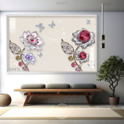 Tranh 3D hoa kim cương trang trí dán tường đẹp