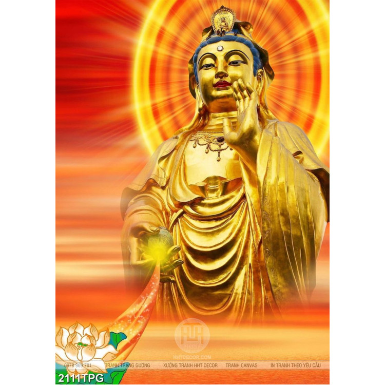 Tranh tượng Phật Quan Âm Mạ Vàng đẹp