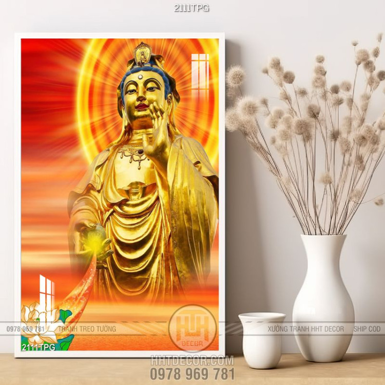 Tranh tượng Phật Quan Âm Mạ Vàng đẹp