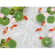 Tranh hoa sen cá chép vàng trong hồ nước trang trí tường