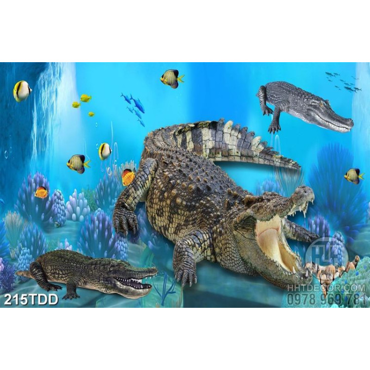 Tranh cá sấu dưới biển chất lượng cao