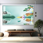 Tranh lụa 3D phong cảnh trang trí tường