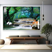 Tranh thác nghệ thuật đàn hươu wall decor