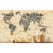 Tranh dán tường tên các nước trên thế giới chất lượng cao 