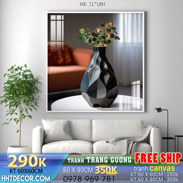 Tranh bình hoa đẹp decor trang trí tường