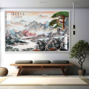 Tranh thư pháp mùa xuân nghệ thuật wall decor