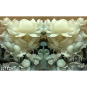 Tranh hoa sen giả ngọc trắng