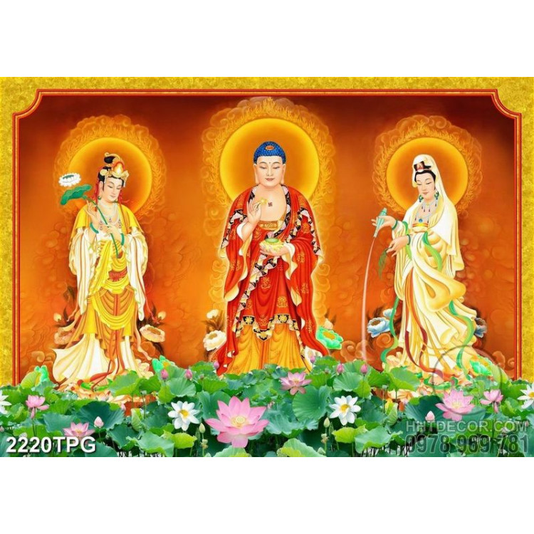 Tranh 2 Bồ Tát và Đức Phật chất lượng cao