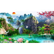 Tranh in 3D phong thủy mùa xuân đẹp nhất