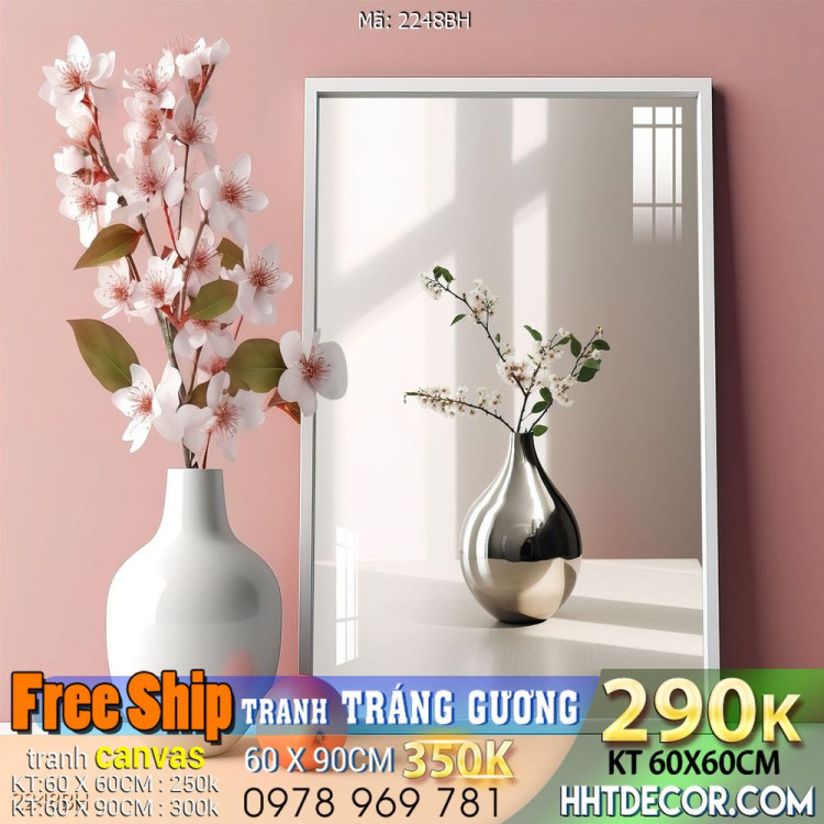 Mẫu tranh bình hoa nghệ thuật decor trang trí tường