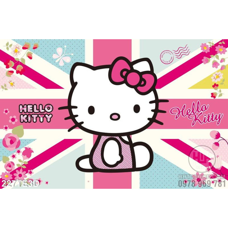 Tranh trẻ em dán tường Hello kitty 